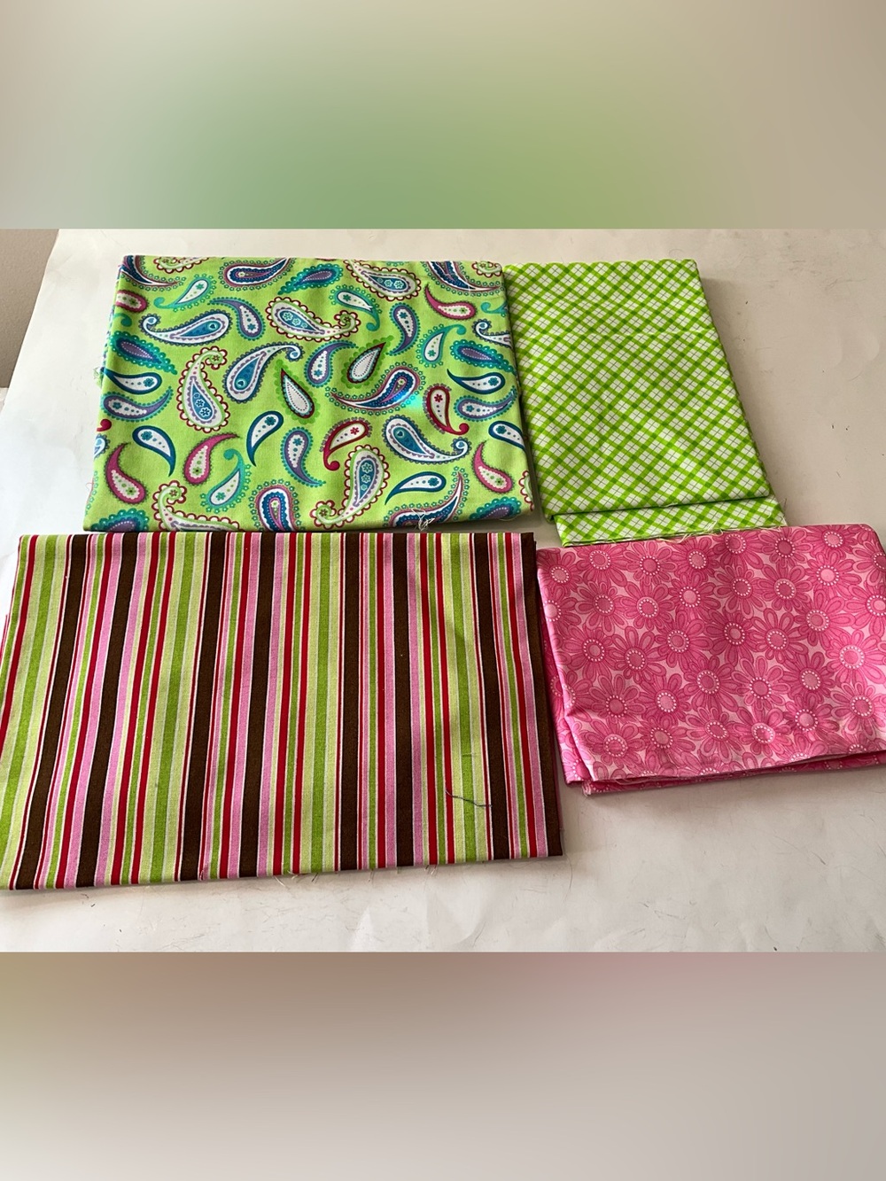 Quilting Sewing Fabrics Moda #22043#22008 Groovy BoHo Style Green Brown Pink Cot